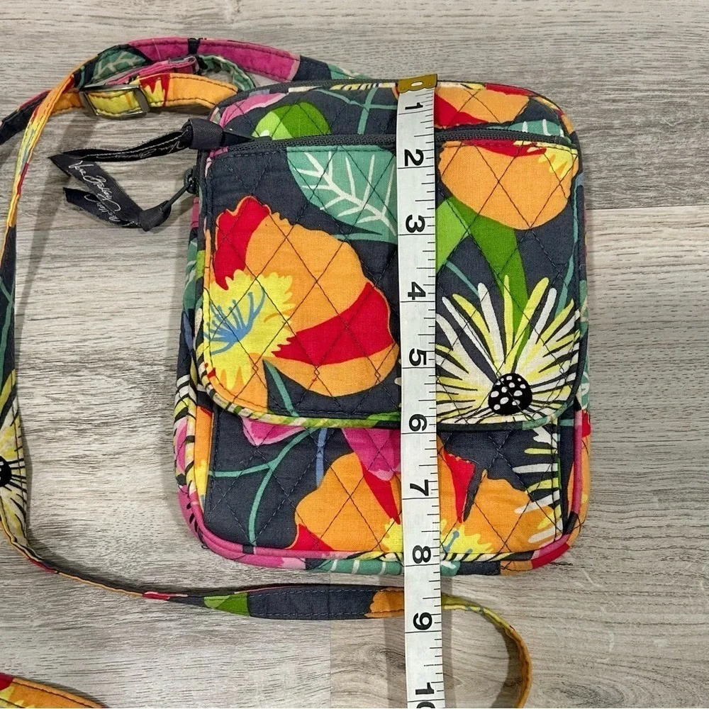 Vera Bradley Jazzy Blooms Bright Small Multi Compartment Crossbody Bag Purse